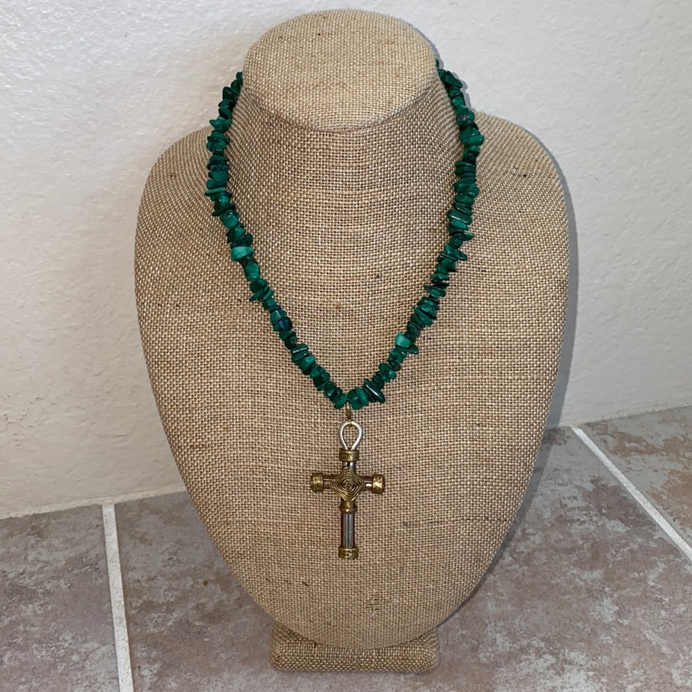 Leather and Brass Vintage Cross